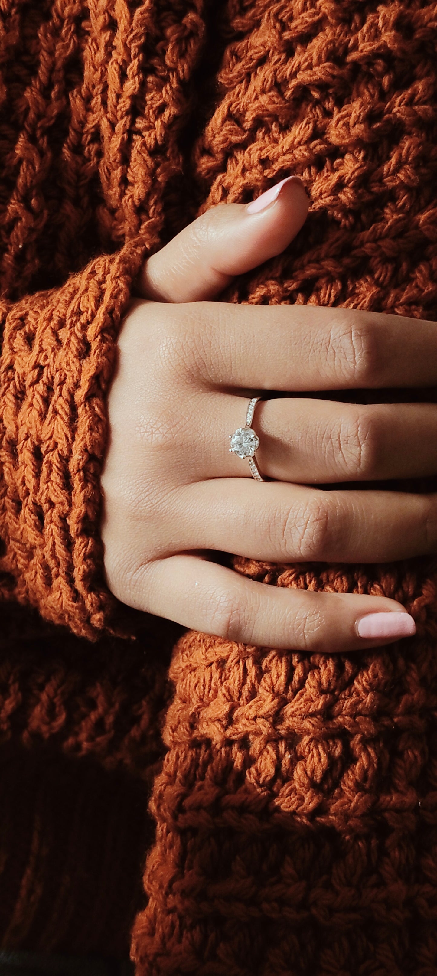 Flourish Solitaire Silver Ring