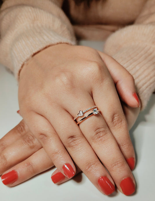 MOP Heart CZ Ring RG06