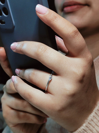 Single Pear Stone Ring