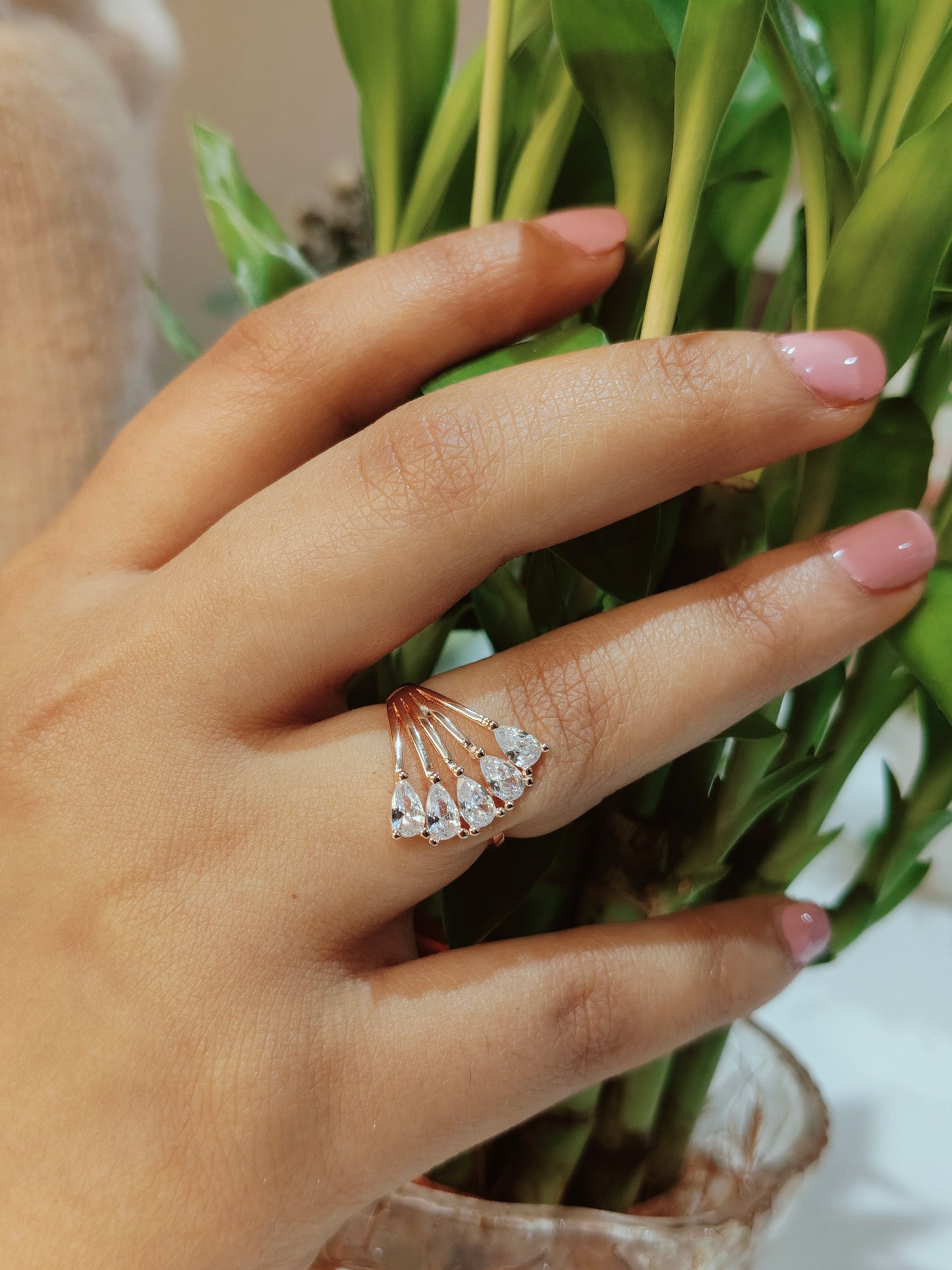 5 Pear CZ Ring (RG)