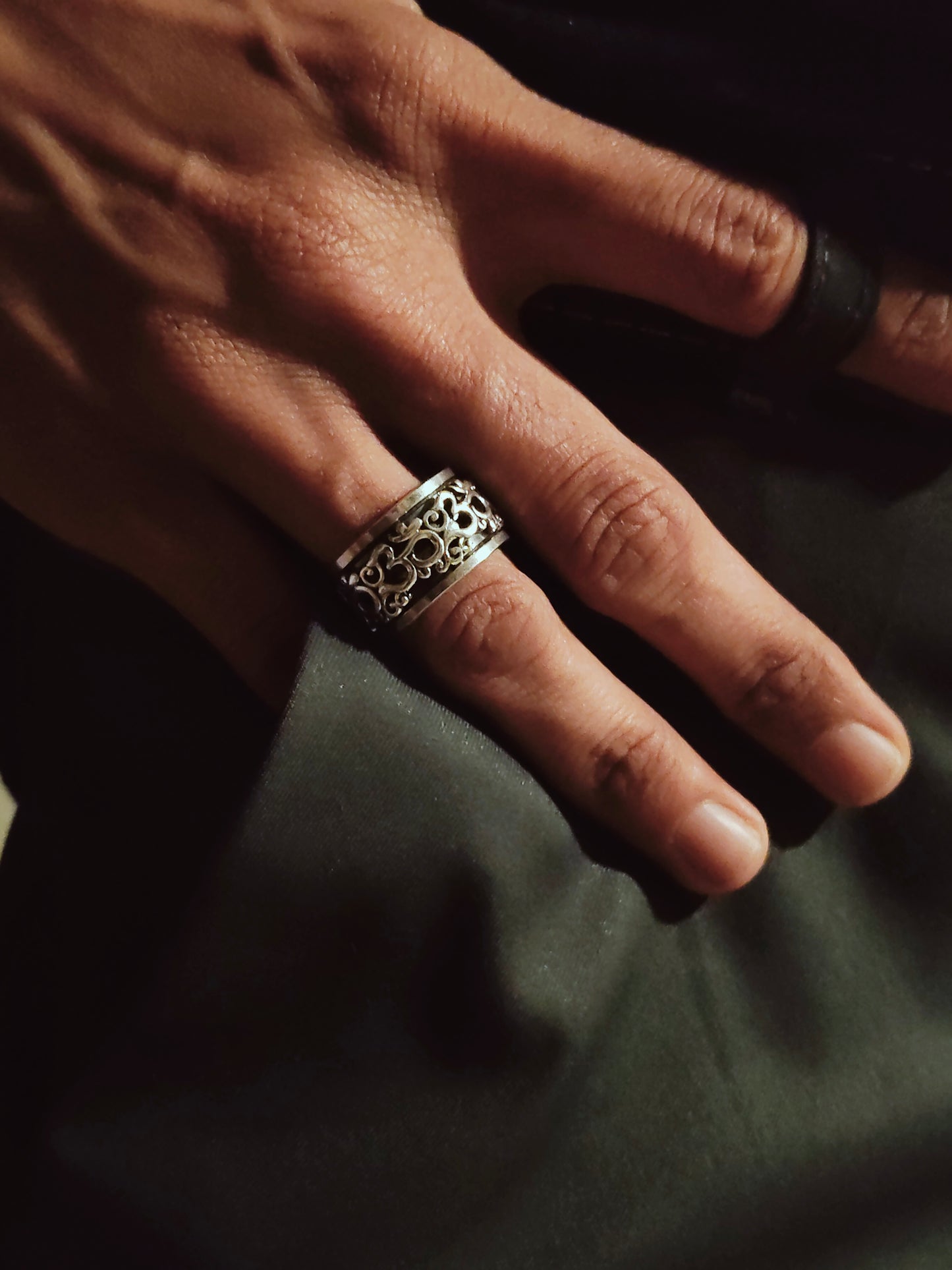 AUM Spinner Silver Ring