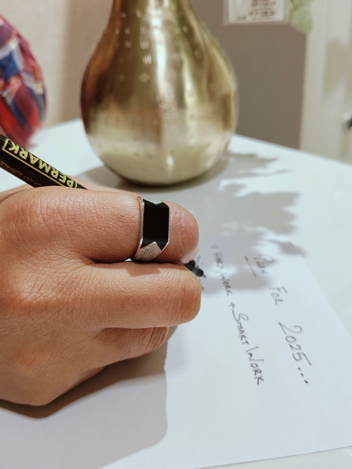 Vintage Black Onyx Silver Ring