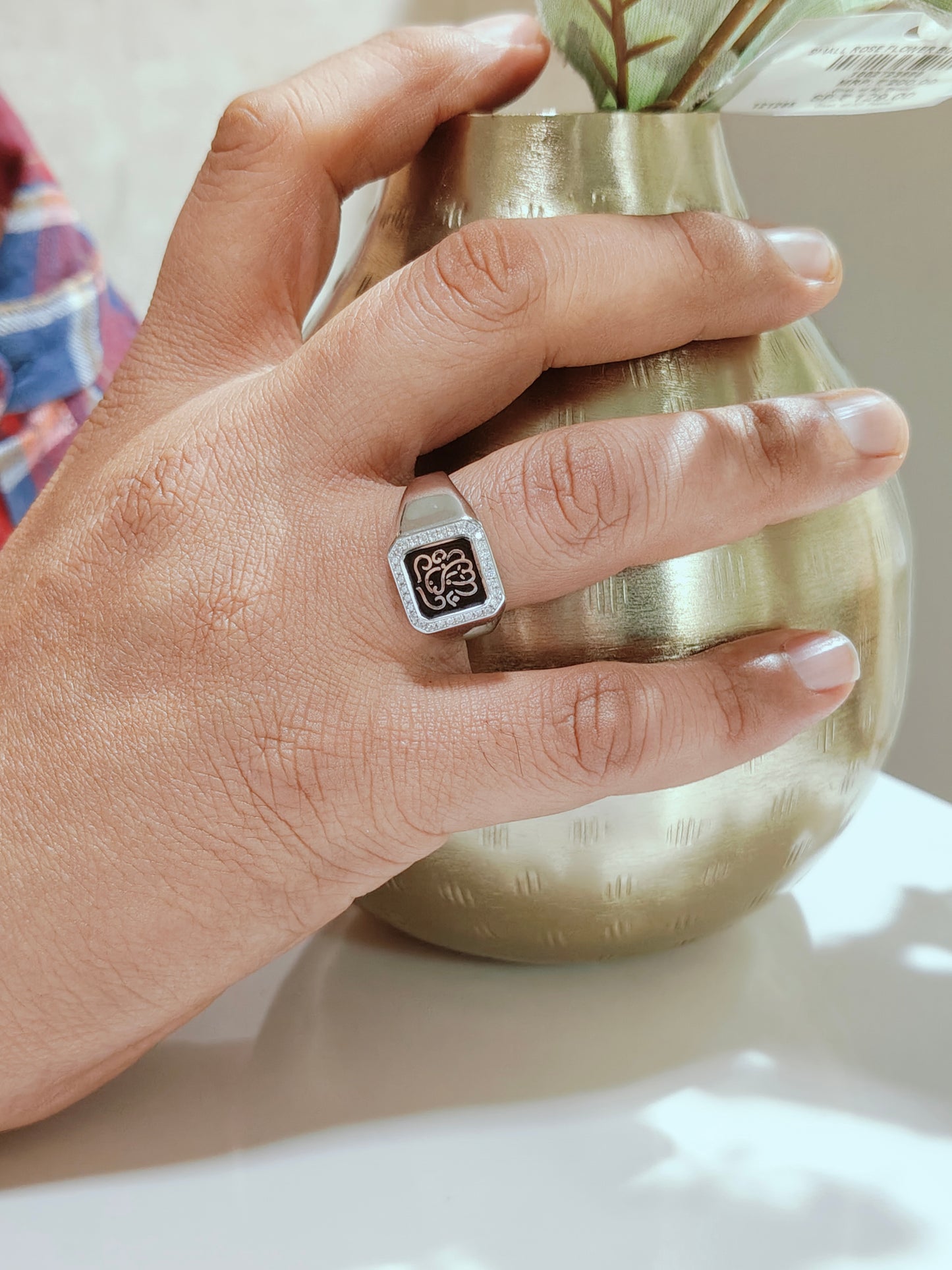 Ganesha Onyx Silver Ring