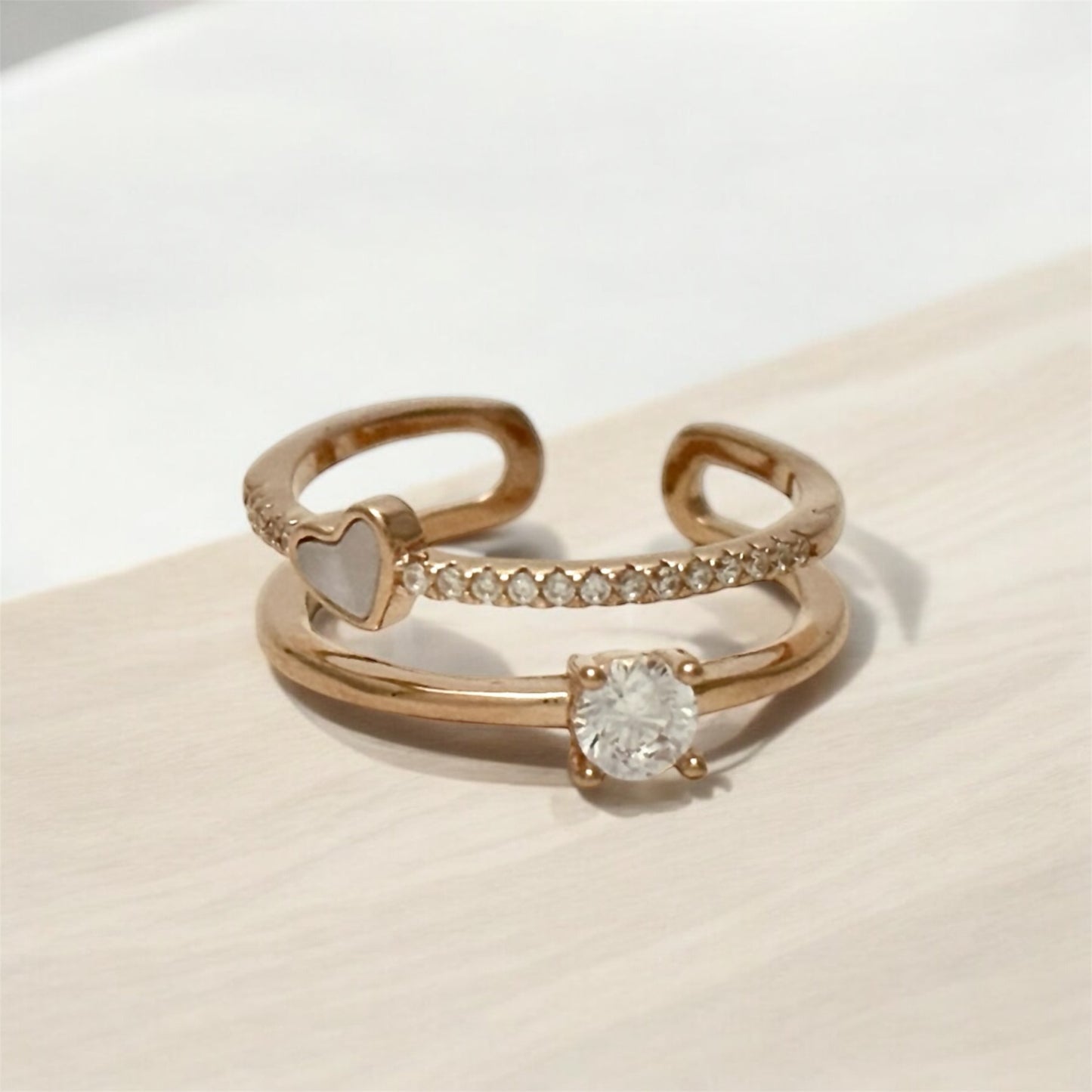 MOP Heart CZ Ring RG06