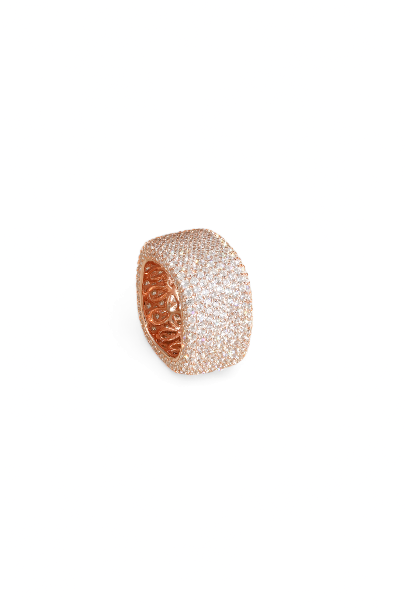 Rosegold Square Studded Ring