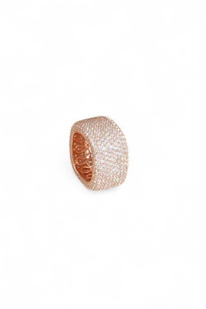 Rosegold Square Studded Ring