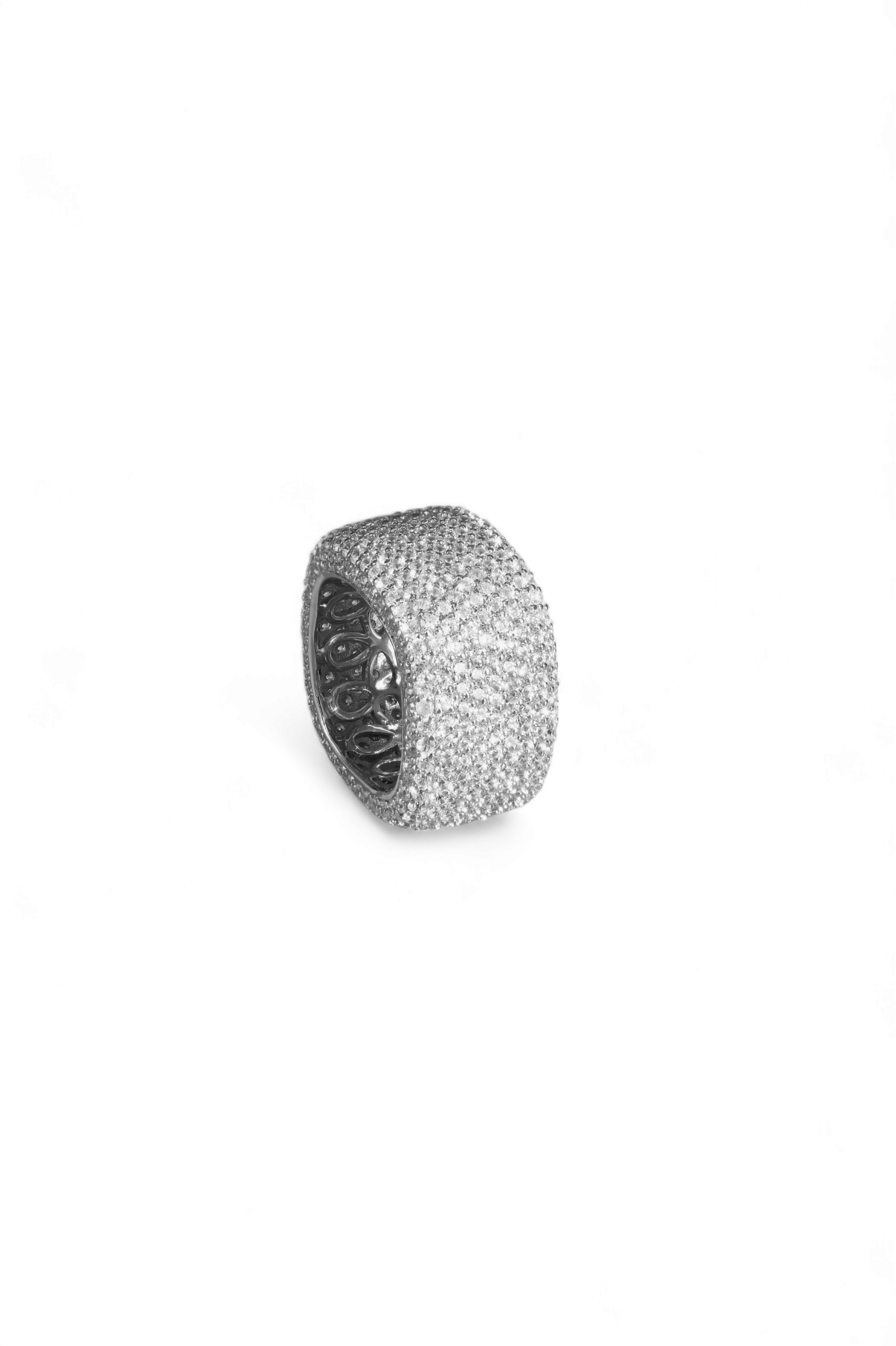Silver Square Studded Ring