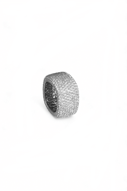 Silver Square Studded Ring