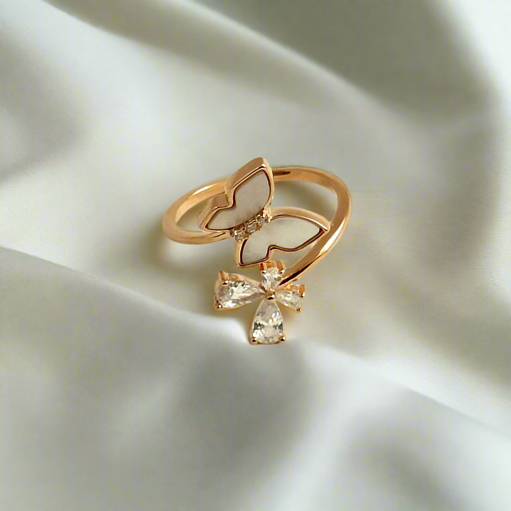 MOP CZ Butterfly Ring (RG)