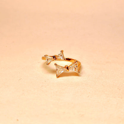 Dual Bow CZ Ring (RG)