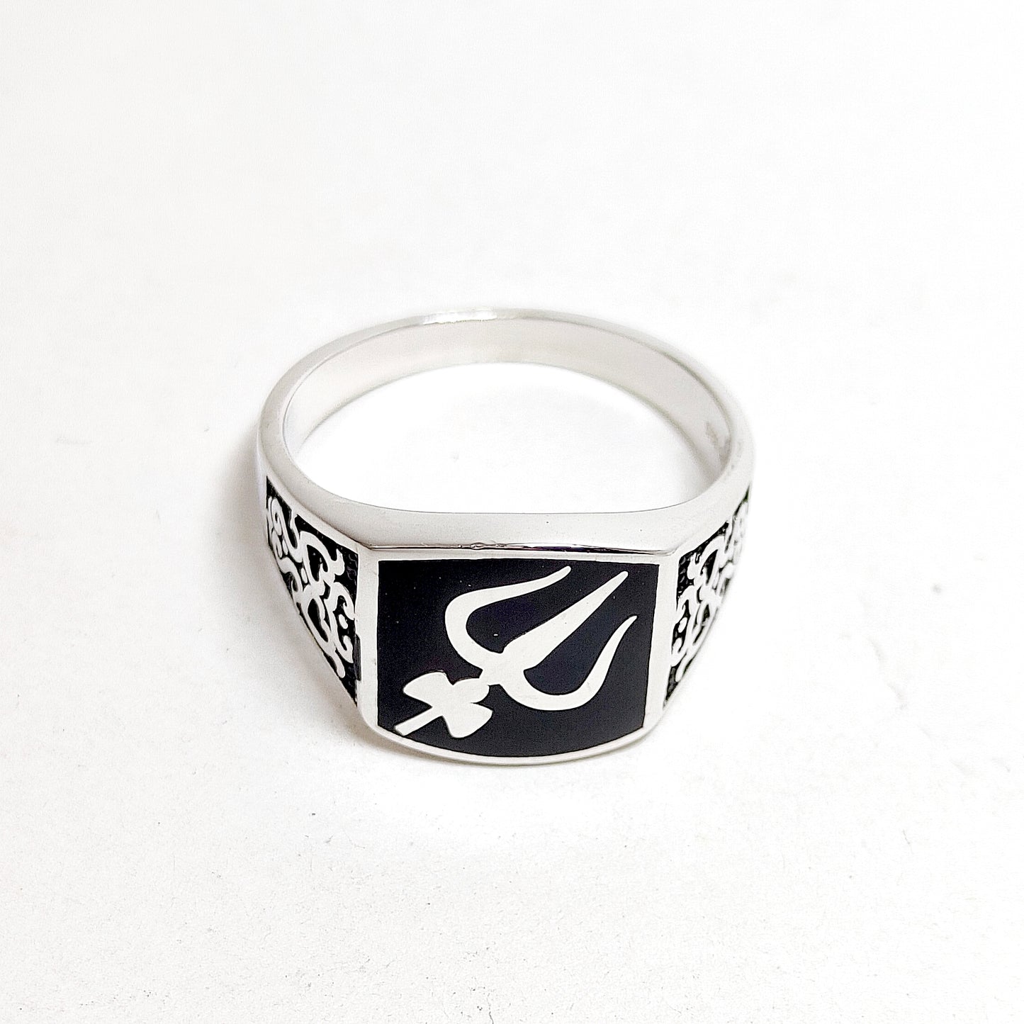 Mahadeo's Trishul Silver Ring