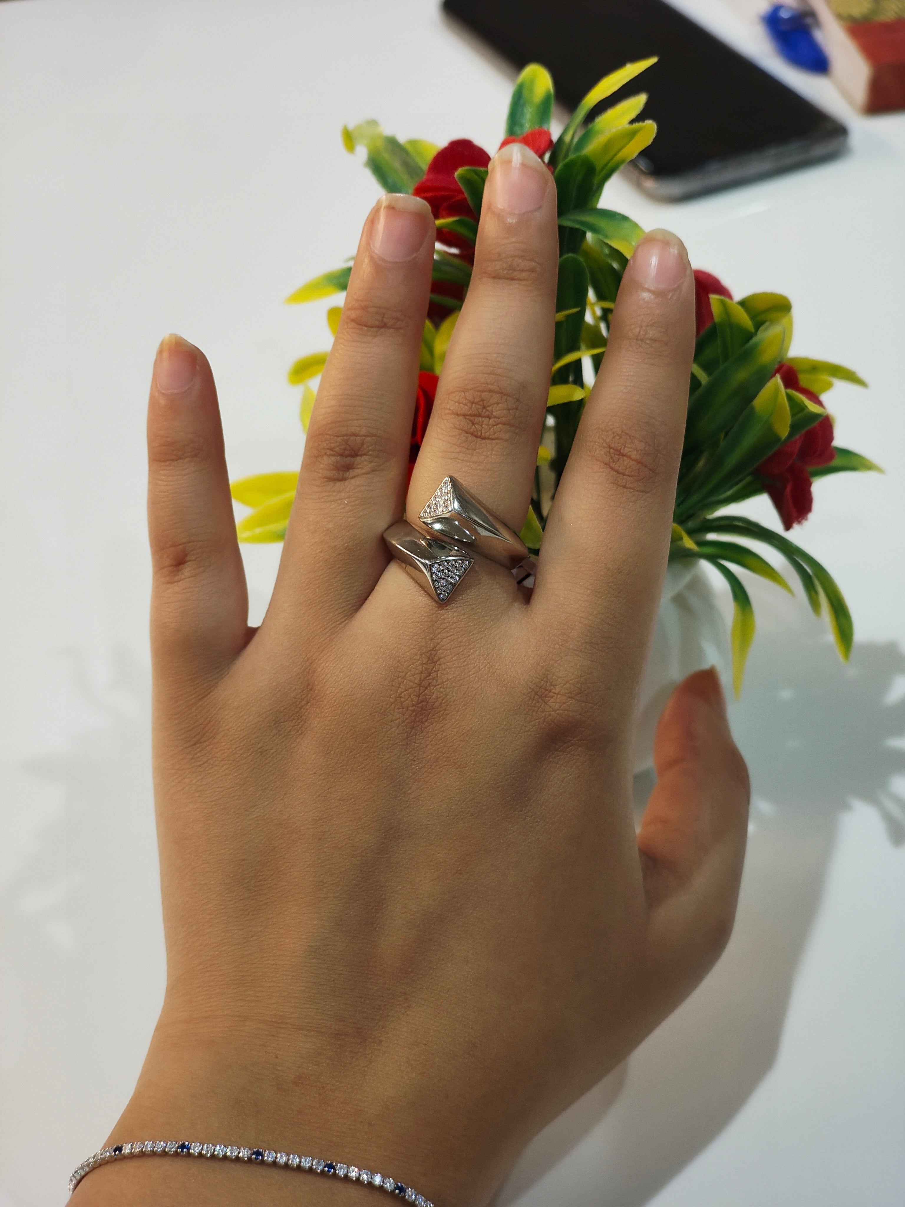 Cross Triangle Ring – Aayraa Jewels