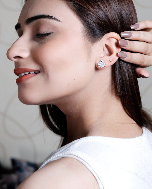 Swan Stone Studs
