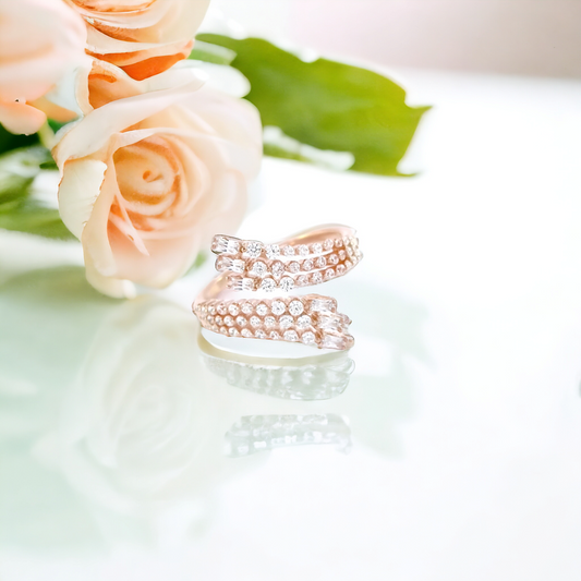 3 Line Rosegold Baguette Ring