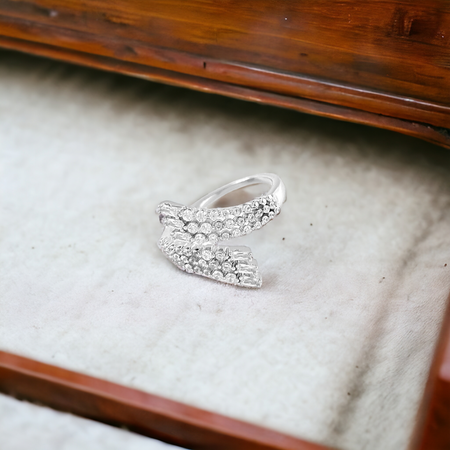 3 Line Silver Baguette Ring