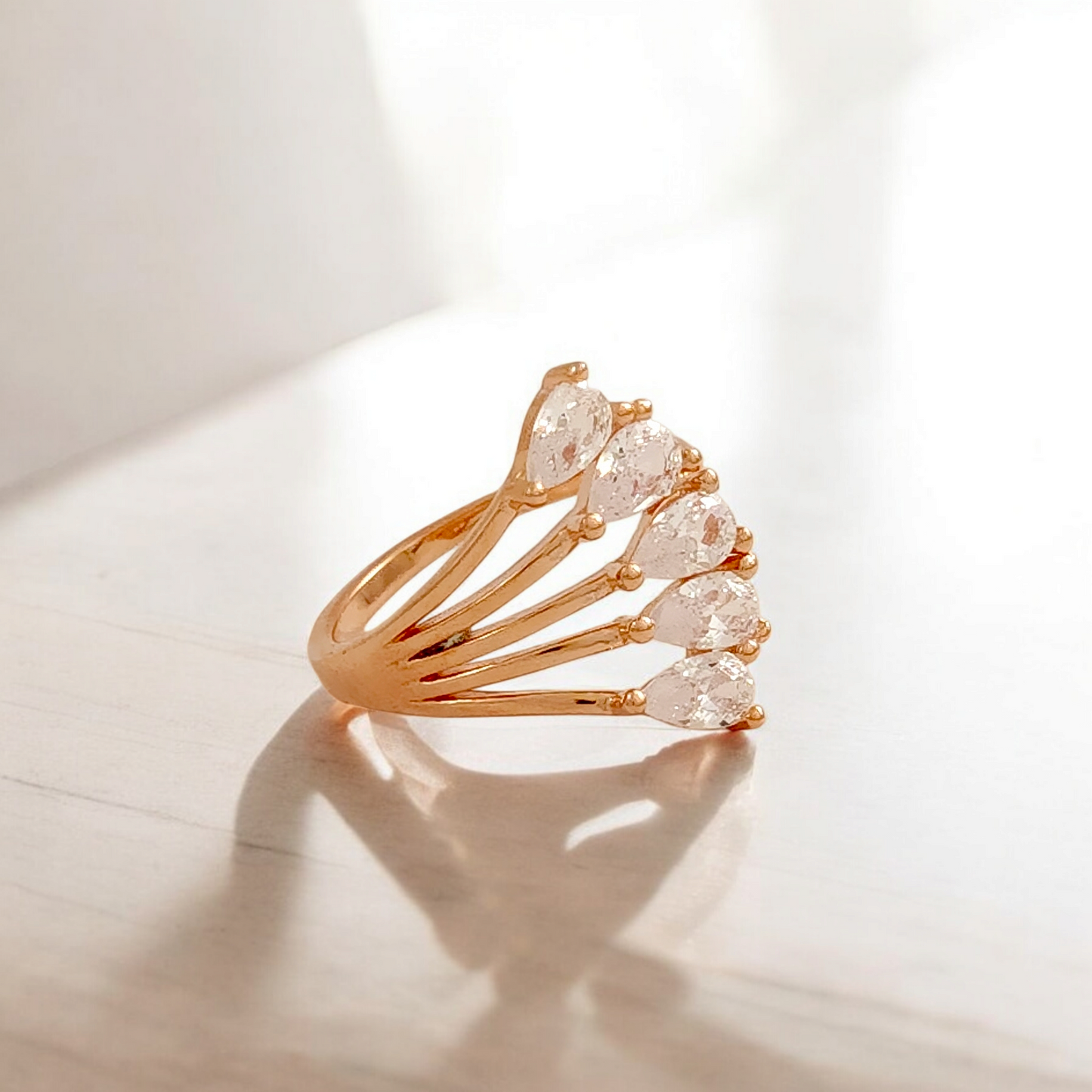 5 Pear CZ Ring (RG)