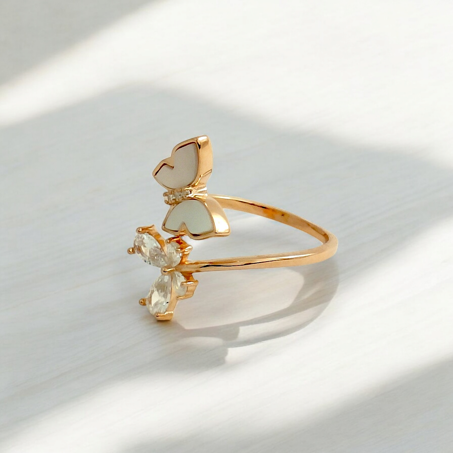 MOP CZ Butterfly Ring (RG)