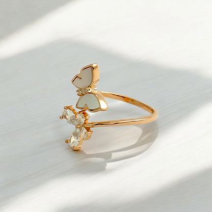 MOP CZ Butterfly Ring (RG)