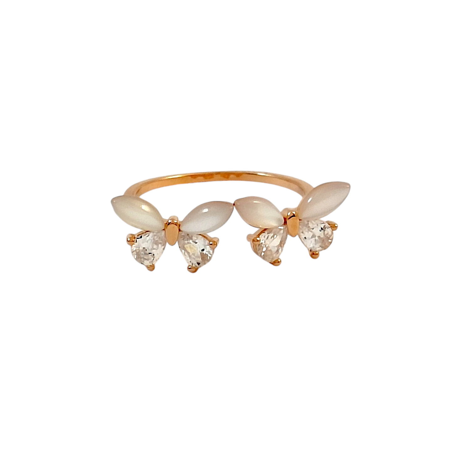 MOP CZ Butterfly Ring RG04
