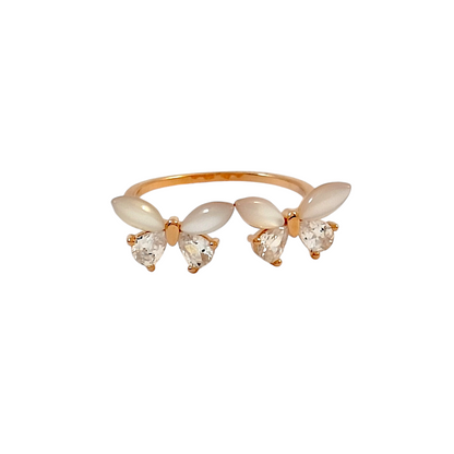 MOP CZ Butterfly Ring RG04