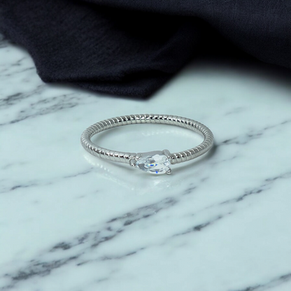 Single Pear Stone Ring
