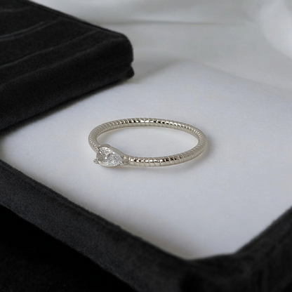Single Pear Stone Ring