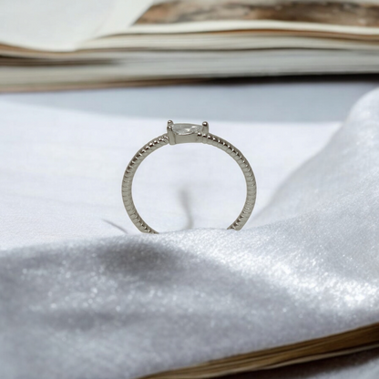 Single Pear Stone Ring