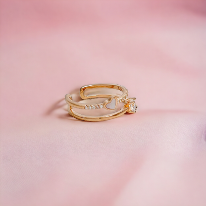 MOP Heart CZ Ring RG06