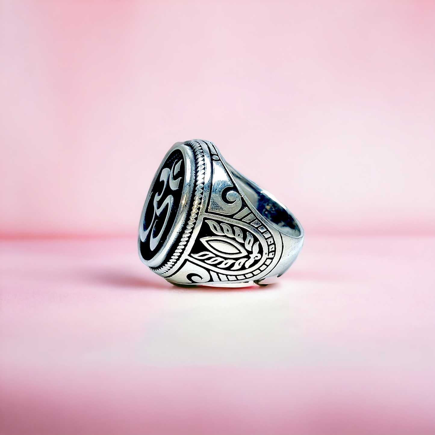 AUM Sculpted Silver Men's Ring