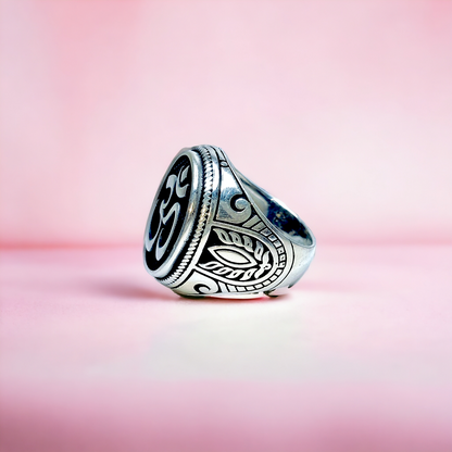 AUM Sculpted Silver Men's Ring