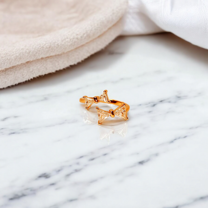 Dual Bow CZ Ring (RG)