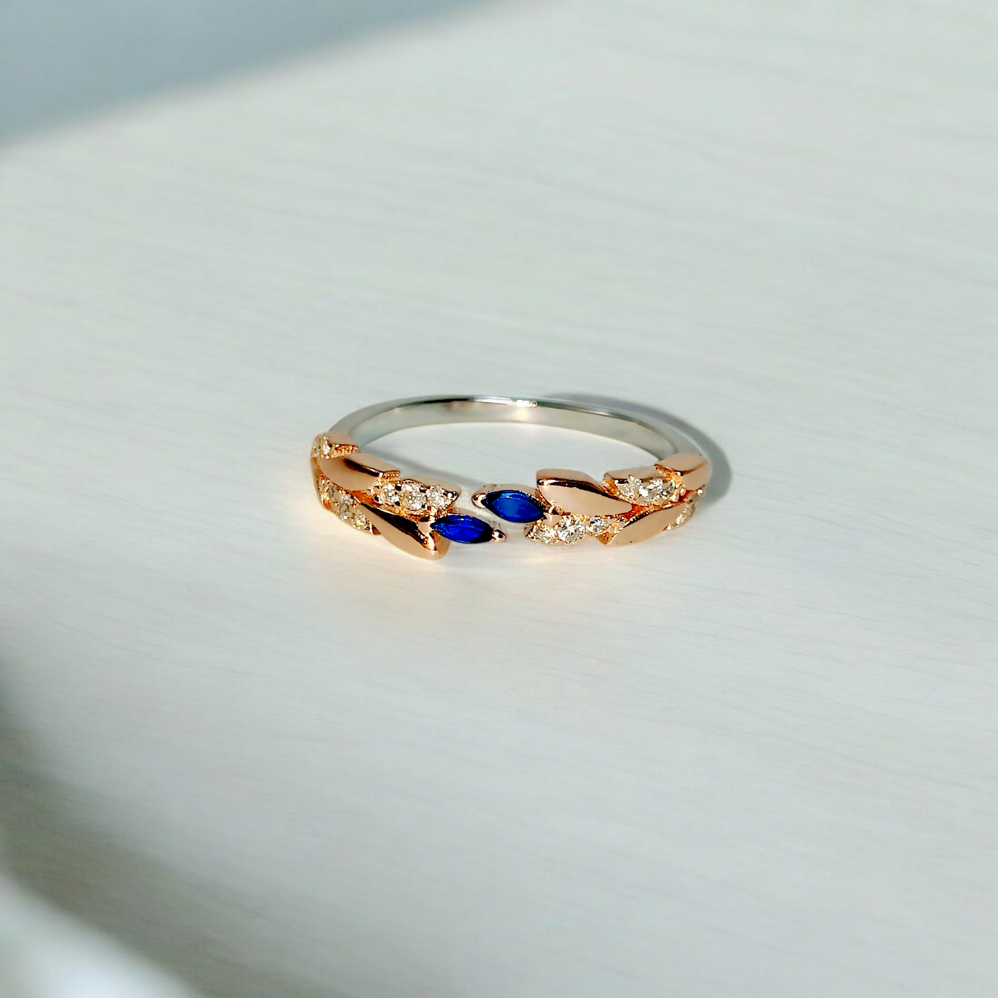 Blue Leaf Silver Ring (RGS)