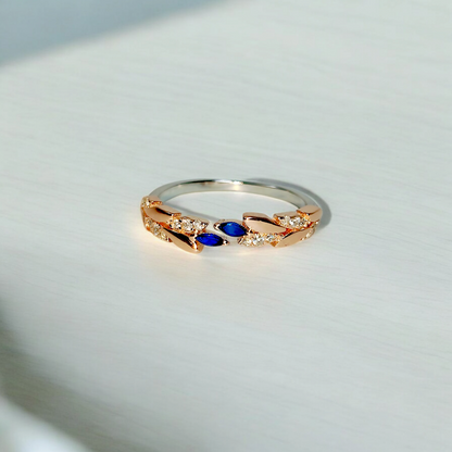 Blue Leaf Silver Ring (RGS)