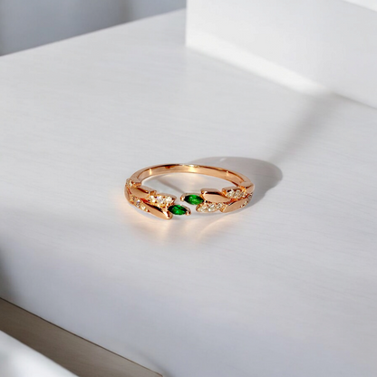 Green Leaf Silver Ring (RGS)
