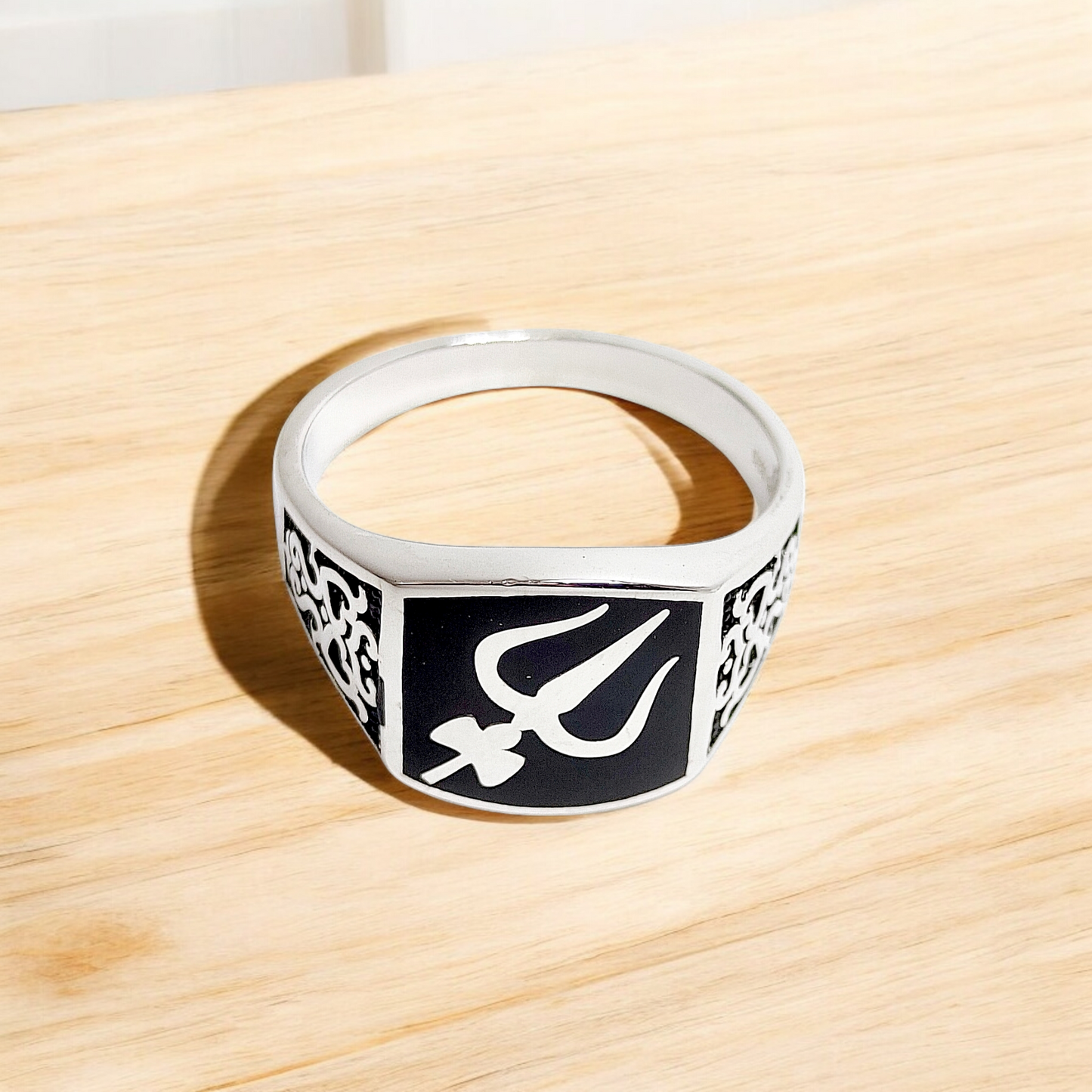 Mahadeo's Trishul Silver Ring