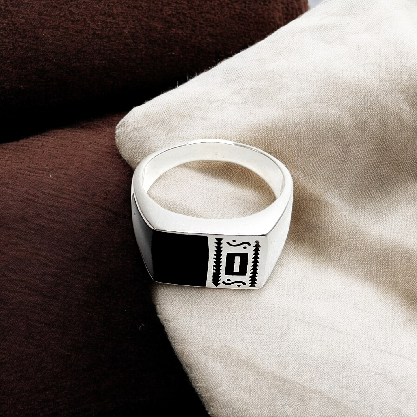 Black Onyx Silver Ring