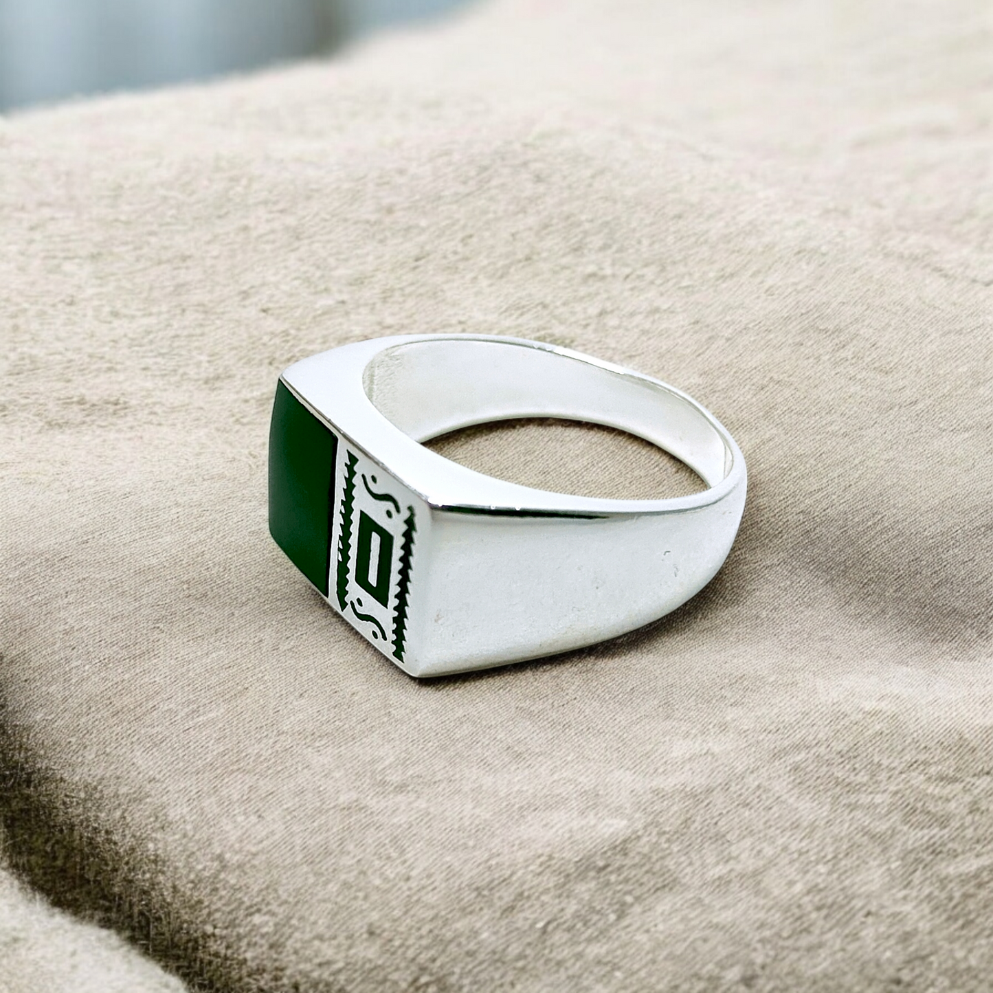 Black Onyx Silver Ring