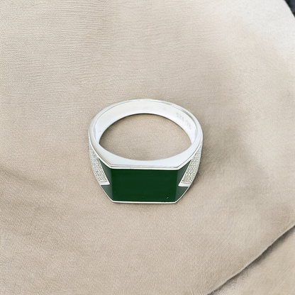 Vintage Black Onyx Silver Ring