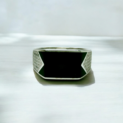 Vintage Black Onyx Silver Ring