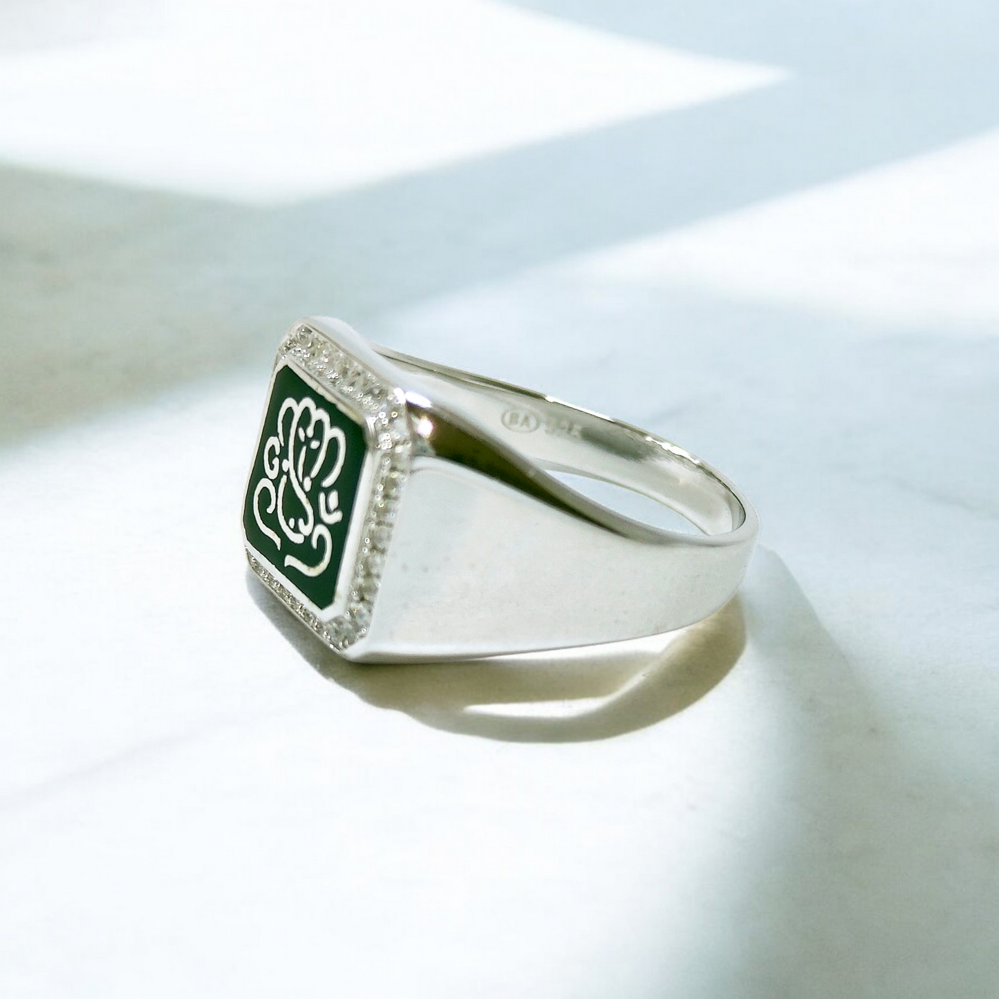 Ganesha Onyx Silver Ring