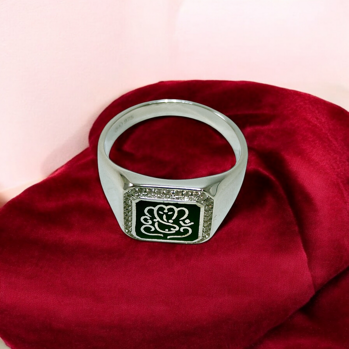 Ganesha Onyx Silver Ring