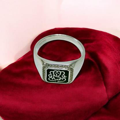 Ganesha Onyx Silver Ring