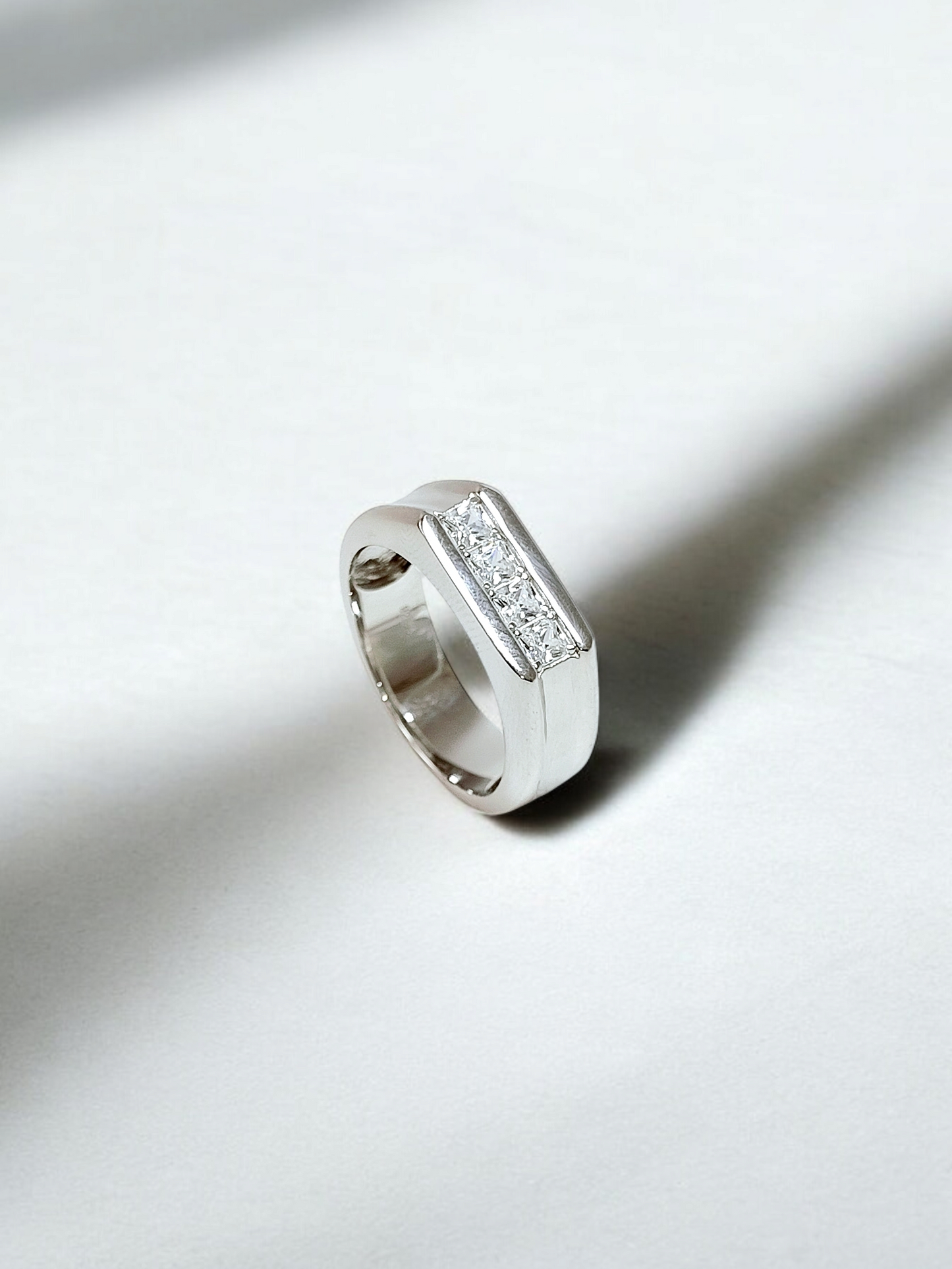 Men's Silver Solitaire Ring