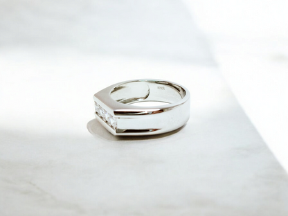Men's Silver Solitaire Ring