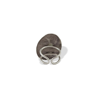 SPIRAL DOTTED FLOWER RING