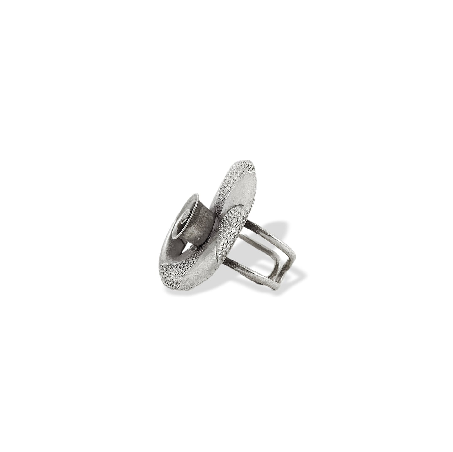 SPIRAL DOTTED FLOWER RING