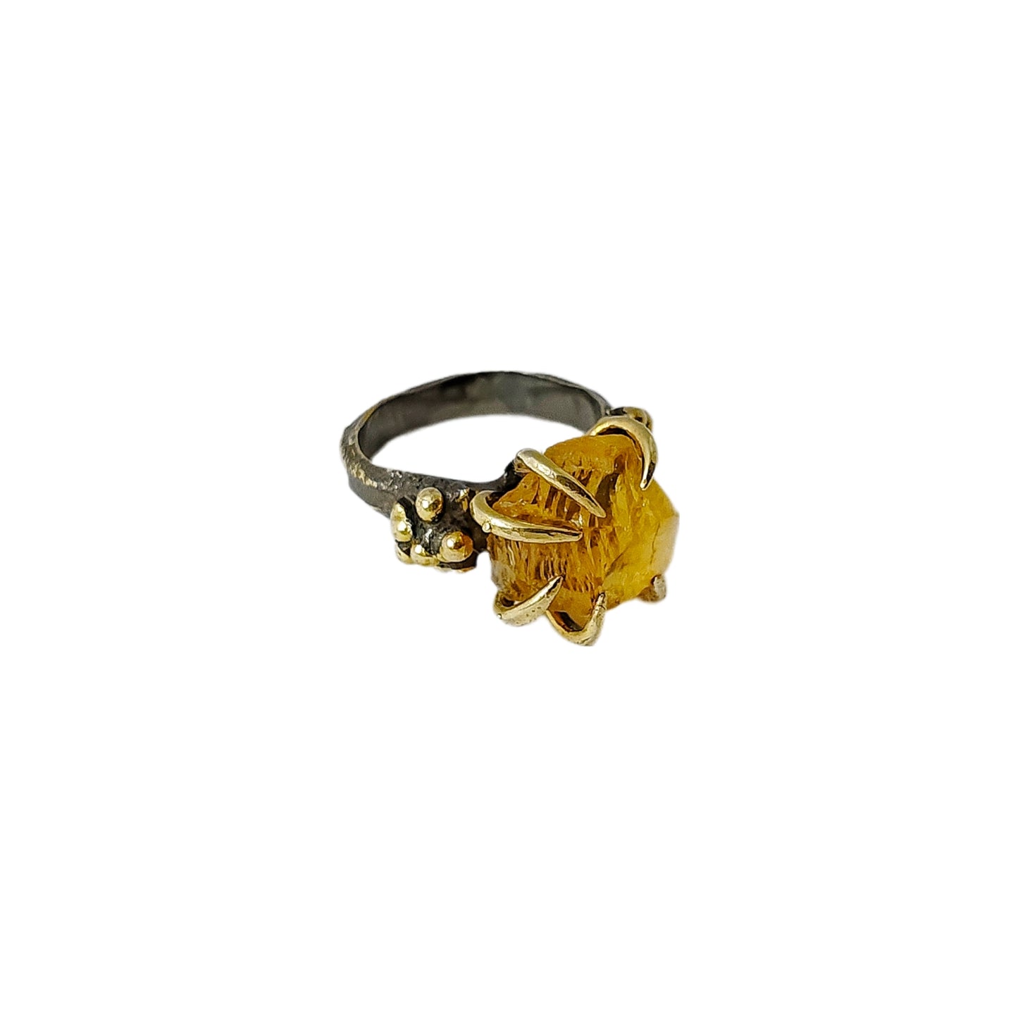 RAW CITRINE CRYSTAL RING
