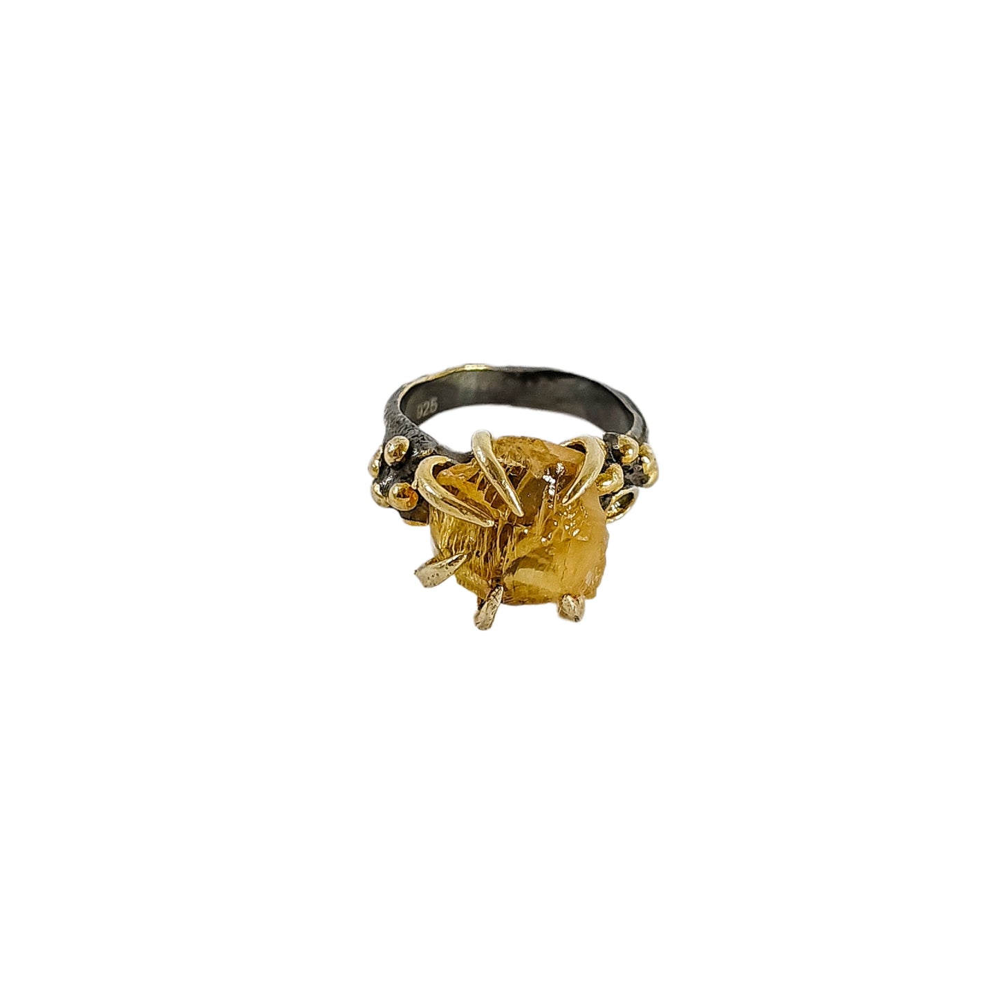 RAW CITRINE CRYSTAL RING