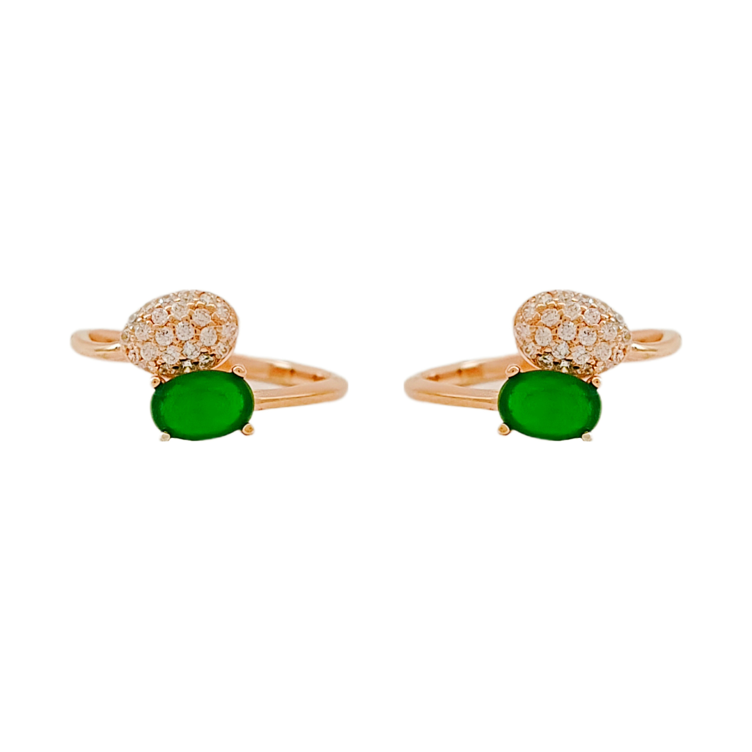 Oval Emerald CZ Toe Ring