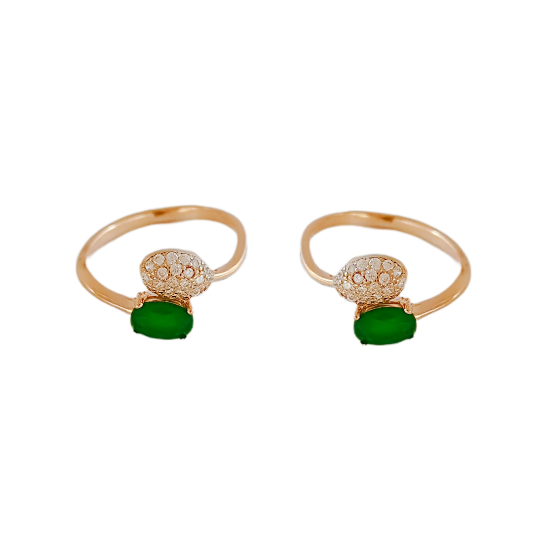 Oval Emerald CZ Toe Ring